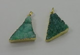 NGP4105 22*35mm - 24*40mm triangle druzy quartz pendants wholesale