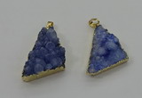 NGP4106 22*35mm - 24*40mm triangle druzy quartz pendants wholesale