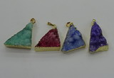 NGP4108 22*35mm - 24*40mm triangle druzy quartz pendants wholesale