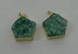 NGP4116 28*28mm - 30*30mm pentagon druzy quartz pendants wholesale