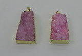 NGP4124 22*35mm - 24*40mm trapezoid druzy quartz pendants wholesale