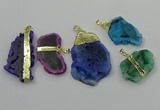 NGP4138 25*35mm - 40*50mm freeform druzy quartz pendants wholesale