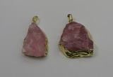 NGP4141 20*30mm - 35*45mm freeform rose quartz pendants wholesale