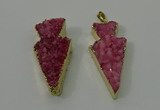 NGP4156 20*45mm - 22*48mm arrowhead druzy quartz pendants