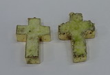 NGP4173 30*48mm - 32*50mm cross druzy quartz pendants wholesale