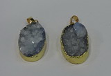 NGP4189 18*25mm - 18*28mm oval druzy quartz pendants wholesale