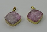 NGP4214 20mm - 22mm diamond druzy quartz pendants wholesale