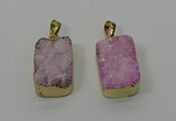 NGP4224 16*25mm - 18*25mm rectangle druzy quartz pendants wholesale