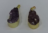 NGP4240 18*35mm teardrop druzy amethyst pendants wholesale