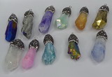 NGP4302 10*30mm - 15*45mmmm nuggets plated quartz pendants