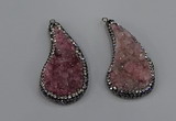 NGP4307 20*40mm - 25*50mm wing-shaped druzy quartz pendants