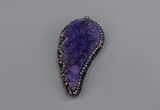 NGP4315 20*40mm - 25*50mm wing-shaped druzy quartz pendants