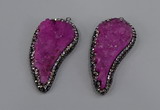 NGP4316 20*40mm - 25*50mm wing-shaped druzy quartz pendants