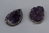 NGP4324 25*35mm - 30*40mm freeform druzy amethyst pendants