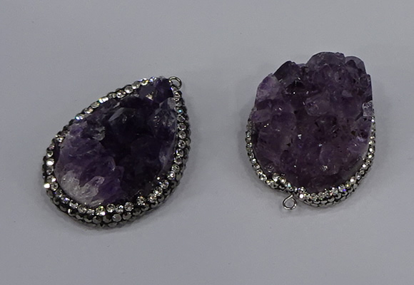 NGP4324 25*35mm - 30*40mm freeform druzy amethyst pendants