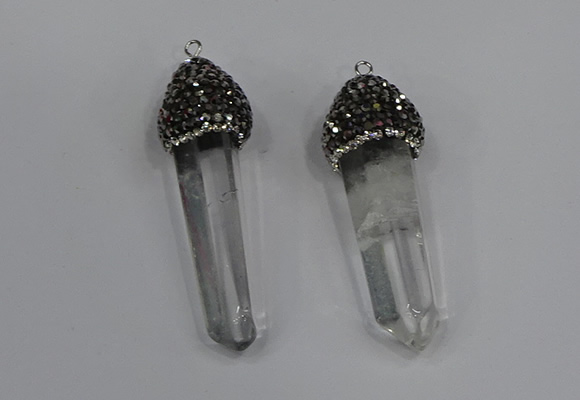 NGP4330 10*35mm - 12*45mm sticks white crystal pendants