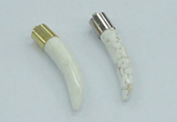 NGP4502 9*50mm - 9*55mm horn white turquoise pendants wholesale