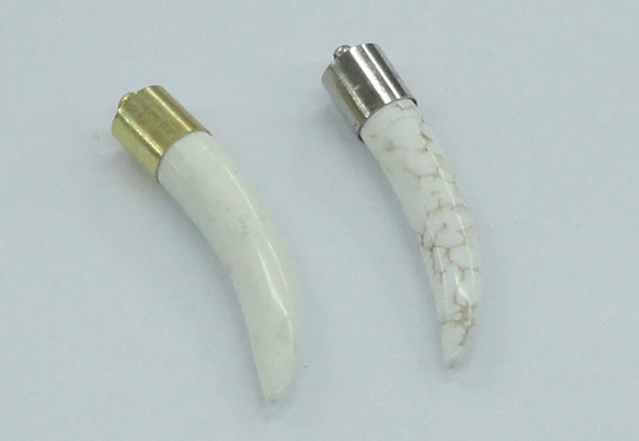 NGP4502 9*50mm - 9*55mm horn white turquoise pendants wholesale