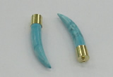 NGP4506 9*50mm - 9*55mm horn blue turquoise pendants wholesale