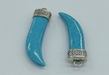 NGP4515 12*50mm - 12*55mm horn blue turquoise pendants wholesale