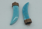 NGP4517 12*50mm - 12*55mm horn blue turquoise pendants wholesale