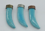 NGP4528 15*55mm - 15*60mm horn blue turquoise pendants wholesale