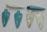 NGP4534 21*52mm - 22*55mm arrowhead turquoise pendants wholesale