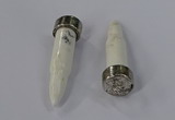 NGP4536 15*52mm bullet-shaped white howlite turquoise pendants