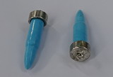 NGP4540 15*52mm bullet-shaped white howlite turquoise pendants