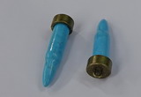 NGP4541 15*52mm bullet-shaped white howlite turquoise pendants