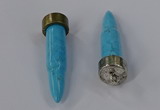 NGP4542 15*52mm bullet-shaped white howlite turquoise pendants