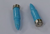 NGP4548 15*62mm bullet-shaped white howlite turquoise pendants