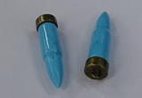 NGP4549 15*62mm bullet-shaped white howlite turquoise pendants