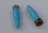 NGP4550 15*56mm bullet-shaped white howlite turquoise pendants