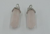 NGP5002 8*30mm sticks rose quartz gemstone pendants wholesale