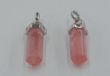 NGP5003 8*30mm sticks cherry quartz gemstone pendants wholesale