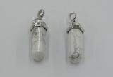 NGP5005 8*30mm sticks white howlite gemstone pendants wholesale