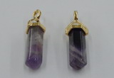 NGP5029 8*30mm sticks amethyst gemstone pendants wholesale