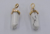 NGP5030 8*30mm sticks white howlite gemstone pendants wholesale