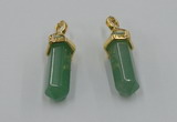 NGP5034 8*30mm sticks green aventurine pendants wholesale