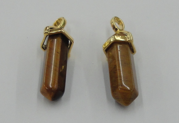 NGP5041 8*30mm sticks yellow tiger eye pendants wholesale