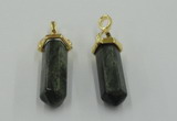 NGP5042 8*30mm sticks seaweed quartz pendants wholesale