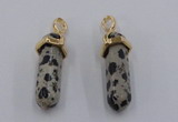 NGP5045 8*30mm sticks dalmatian gemstone pendants wholesale