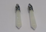 NGP5414 10*65mm sticks white jade gemstone pendants wholesale