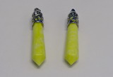 NGP5417 10*65mm sticks lemon jade gemstone pendants wholesale