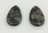 NGP5529 35*55mm flat teardrop grey opal gemstone pendants