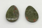 NGP5533 35*55mm flat teardrop unakite gemstone pendants