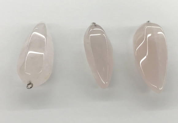 NGP5541 14*40mm - 23*58mm teardrop rose quartz pendants