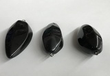 NGP5573 18*40mm - 23*58mm teardrop black agate pendants