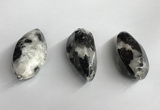 NGP5576 18*40mm - 23*58mm teardrop black & white agate pendants